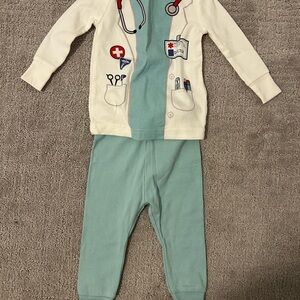 Old Navy Kids Pajama Set - Cream and Blue